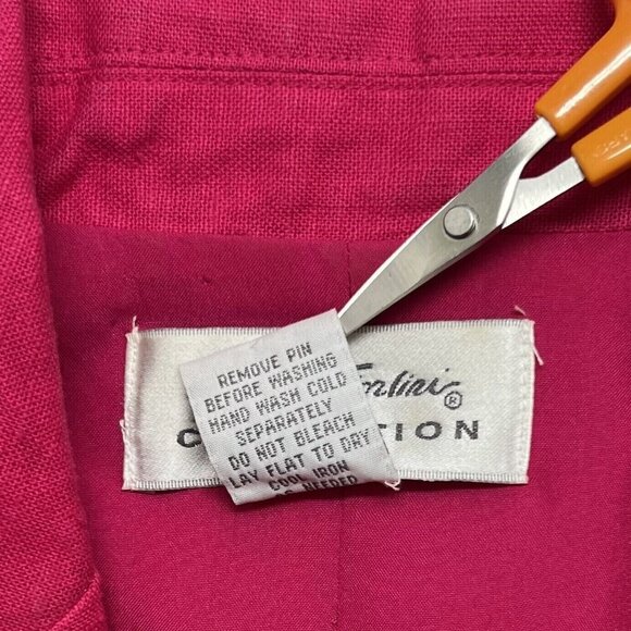 Giorgio Fiorlini Pink Linen Blend Short Crop Blazer Jacket Womens 10 M - Picture 8 of 8